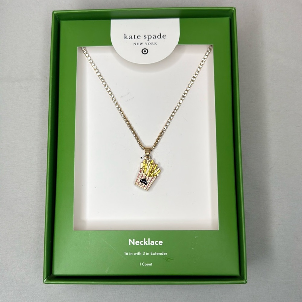 KATE SPADE new york x Target French Fry Charm Tennis Necklace NIB new collab